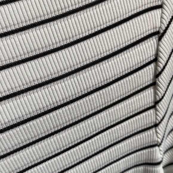 Athleta X Derek Lam IOC White Striped Madison Ave long Sleeve Athletic Shirt Top - Picture 9 of 9